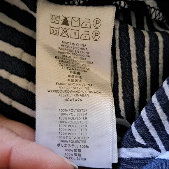 Michael Kors Navy & White Chevron Batwing Top – Size L - Picture 6 of 9